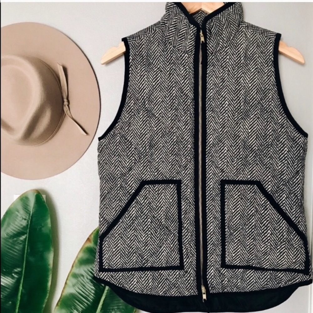 J. Crew Herringbone Puffer Vest